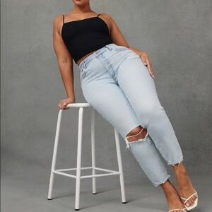 Abercombie and Fitch The Mom High Rise Curve Love Light Wash Jeans